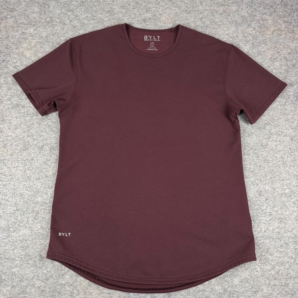 BYLT Premium Basics Lux Drop Cut T-Shirt Maroon Mens Large L